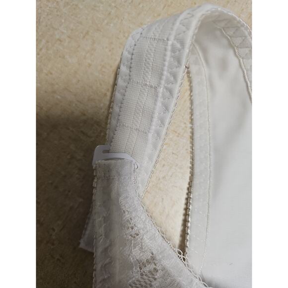 Chest Brace Support Bra 40D Wireless Full Coverage White Lace Front Hook Flaw - Picture 4 of 8